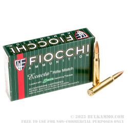 200 Rounds of 30-06 Springfield Ammo by Fiocchi - 180  Grain Sierra MatchKing  HPBT