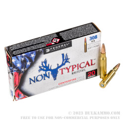 200 Rounds of .308 Win Ammo by Federal Non-Typical Whitetail - 180gr SP