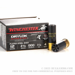 25 Rounds of 12ga Ammo by Winchester - 1 1/4 ounce #4 Shot (Steel)