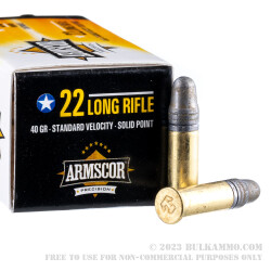 50 Rounds of .22 LR Ammo by Armscor - 40gr LS