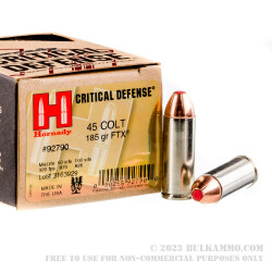 20 Rounds of .45 Long-Colt Ammo by Hornady - 185gr JHP