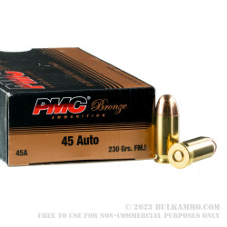 250 Rounds of .45 ACP Ammo by PMC - 230gr FMJ