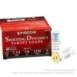 25 Rounds of 12ga Ammo by Fiocchi - 7/8 ounce #9 shot