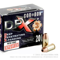 20 Rounds of .380 ACP Ammo by Corbon - 80gr DPX