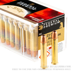 50 Rounds of .22 WMR Ammo by Federal - 30gr JHP TNT