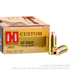 200 Rounds of .40 S&W Ammo by Hornady - 155gr JHP