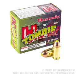 200 Rounds of .45 ACP Ammo by Hornady - 185gr Zombie Z-Max
