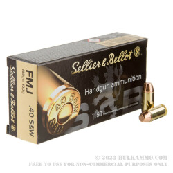 50 Rounds of .40 S&W Ammo by Sellier & Bellot - 165gr FMJ