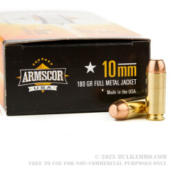 50 Rounds of 10mm Ammo by Armscor USA - 180gr FMJ