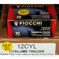 100 Rounds of 12ga Tracer Ammo by Fiocchi - 3/4 ounce #8 shot