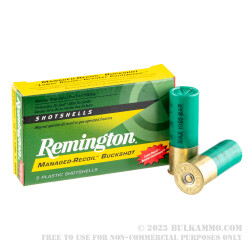 5 Rounds of 12ga Ammo by Remington Managed Recoil -  00 Buck