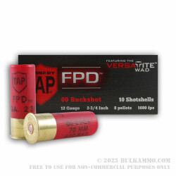 10 Rounds of 12ga TAP FPD Ammo by Hornady -  00 Buck
