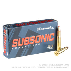 20 Rounds of 30-30 Win Ammo by Hornady Subsonic - 175gr Sub-X