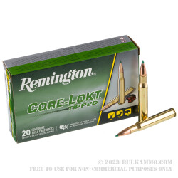 20 Rounds of 30-06 Ammo by Remington Core-Lokt Tipped - 150gr Polymer Tipped