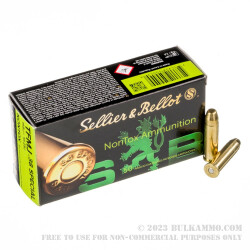 50 Rounds of .38 Spl Ammo by Sellier & Bellot Non-Toxic - 158gr TMJ