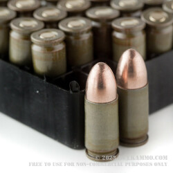 500  Rounds of 9mm Ammo by Brown Bear (Steel Casing) - 115gr FMJ