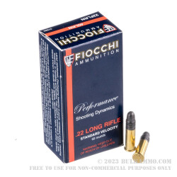 50 Rounds of .22 LR Ammo by Fiocchi - 40gr LRN