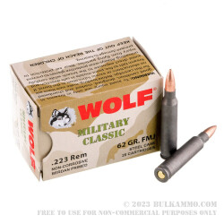20 Rounds of .223 Ammo by Wolf WPA - 62gr FMJ