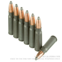 20 Rounds of 7.62x39mm Ammo by Wolf WPA - 125gr SP