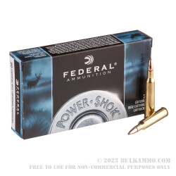 20 Rounds of 6 mm Rem Ammo by Federal - 100gr SP