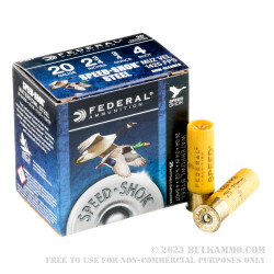 25 Rounds of 20ga Ammo by Federal Speed-Shok - 2-3/4" 3/4 ounce #4 shot