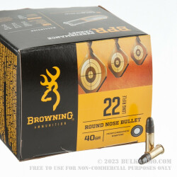 1600 Rounds of .22 LR Ammo by Browning Performance Rimfire - 40gr LRN