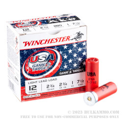 250 Rounds of 12ga Ammo by Winchester USA Game & Target - 1 ounce #7.5 shot