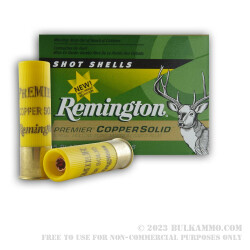 5 Rounds of 20ga Ammo by Remington - 5/8 ounce Copper Solid Sabot Slug