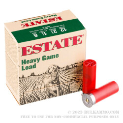 25 Rounds of 12ga 2-3/4" Ammo by Estate Cartridge Heavy Game Load - 1 1/8 ounce #6 shot