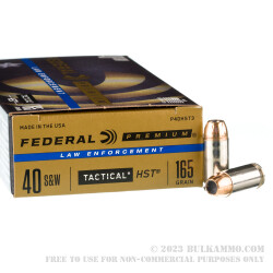 1000 Rounds of .40 S&W Ammo by Federal - 165gr JHP HST
