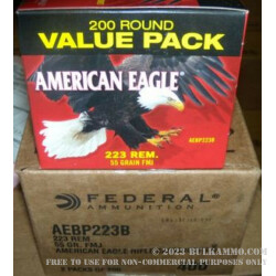 400 Rounds of .223 Ammo by Federal American Eagle - 55gr FMJ