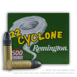 500  Rounds of .22 LR Cyclone Ammo by Remington - 36gr LHP