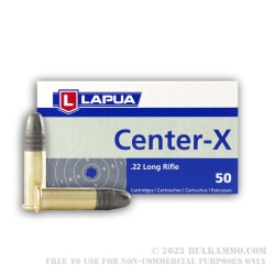 500 Rounds of .22 LR Ammo by Lapua - Center-X - 40gr LRN 
