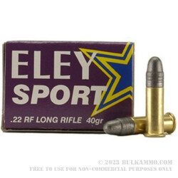 5000 Rounds of .22 LR Ammo by Eley Sport - 40gr LRN