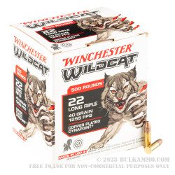 5000 Rounds of .22 LR Ammo by Winchester Wildcat - 40gr CPHP