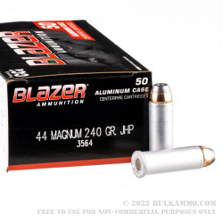 1000 Rounds of .44 Mag Ammo by Blazer - 240gr JHP