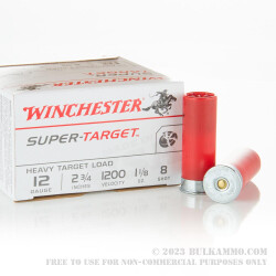 250 Rounds of 12ga Ammo by Winchester Super-Target - 1-1/8 ounce #8 shot