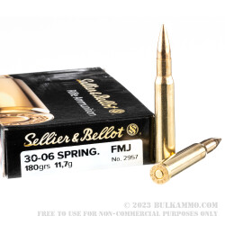 400 Rounds of 30-06 Springfield Ammo by Sellier & Bellot - 180gr FMJ