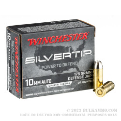 20 Rounds of 10mm Ammo by Winchester Silvertip - 175gr JHP