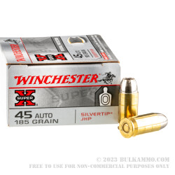 20 Rounds of .45 ACP Ammo by Winchester - 185gr JHP