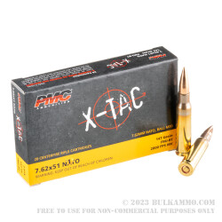 500  Rounds of 7.62x51mm Ammo by PMC X-TAC - 147gr FMJBT
