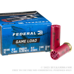 25 Rounds of 12ga Ammo by Federal Game-Shok - 2-3/4" 1 ounce #8 shot