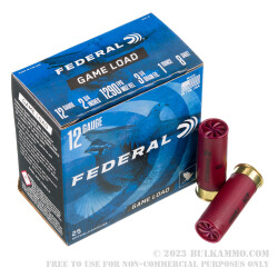 25 Rounds of 12ga Ammo by Federal Game-Shok - 2-3/4" 1 ounce #8 shot