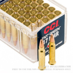 50 Rounds of .17HMR Ammo by CCI - 16gr Lead Free HP