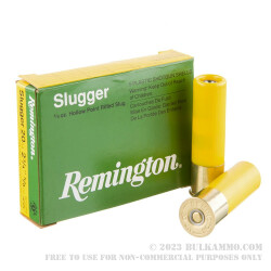 5 Rounds of 20ga Ammo by Remington Slugger - 5/8 ounce Rifled Slug