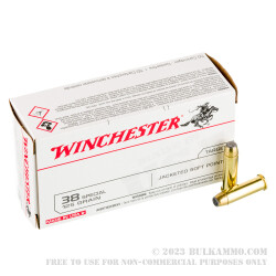 500 Rounds of .38 Spl Ammo by Winchester USA - 125gr JSP