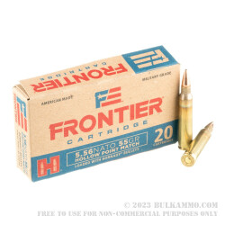20 Rounds of 5.56x45 Ammo by Hornady Frontier - 55gr HP Match