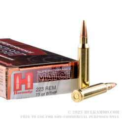 200 Rounds of .223 Ammo by Hornady Superformance - 75gr HPBT