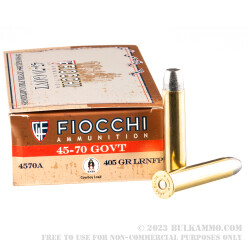 20 Rounds of .45-70 Ammo by Fiocchi - 405gr LRN FP