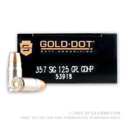 1000 Rounds of .357 SIG Ammo by Speer Gold Dot - 125gr JHP